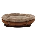 Carolina Pet Company Carolina Pet 014710 Faux Suede & Tipped Berber Round Poly Fill Comfy Cup Bed - Chocolate; Large 14710